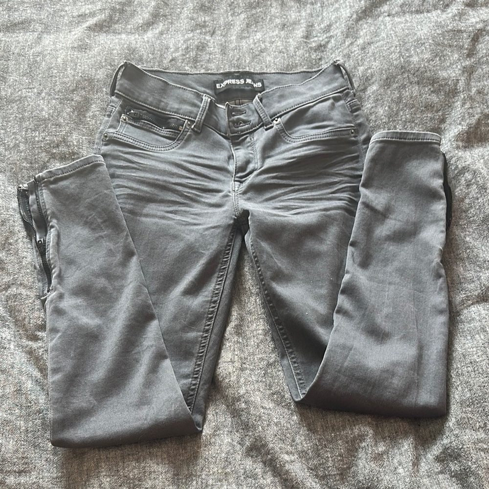 Express Gray Skinny Jeans